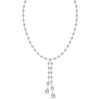 1.55ct VS/F-G Elegant Round Diamond Two Drop Necklace