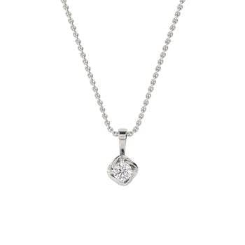 Love Knot Round Diamond Solitaire Pendant