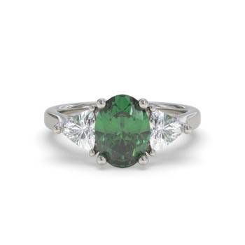 1.95ct Trilogy Emerald and Diamond Gemstone Ring