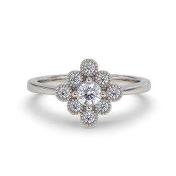 0.40ct Elegant Round Diamond Cluster Ring