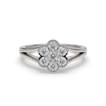 0.50ct Modern Split Round Diamond Cluster Ring