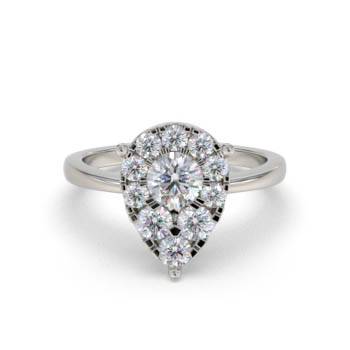 0.30ct Pear Shaped Round Diamond Cluster Ring