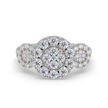 1.80ct Modern Cluster Round Diamond Dress Ring
