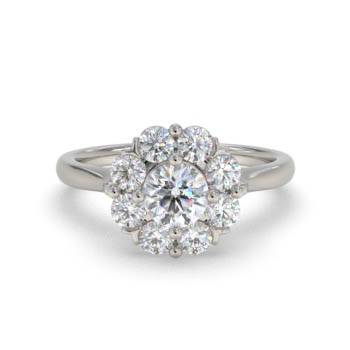 0.90ct Elegant Round Diamond Cluster Ring