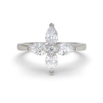 0.70ct Pear Diamond Flower Cluster Ring