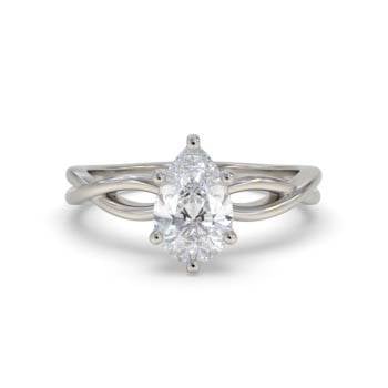 Infinity Love Swirl Pear Diamond Engagement Ring