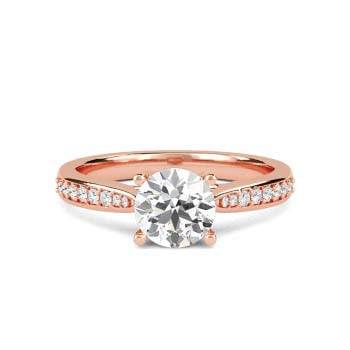 0.75ct SI2/G Pear Natural Diamond Single Halo Shoulder Set Ring