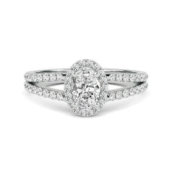 0.69ct VS/F-G Round Natural Diamond Cluster Earrings