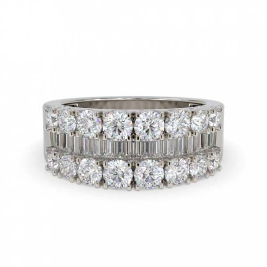3.00ct Round and Baguette Diamond Dress Ring